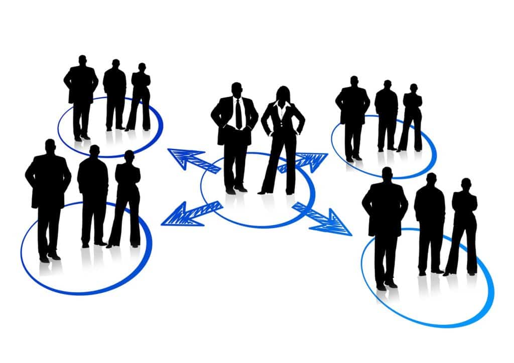 image of business professionals influencing multiple circles